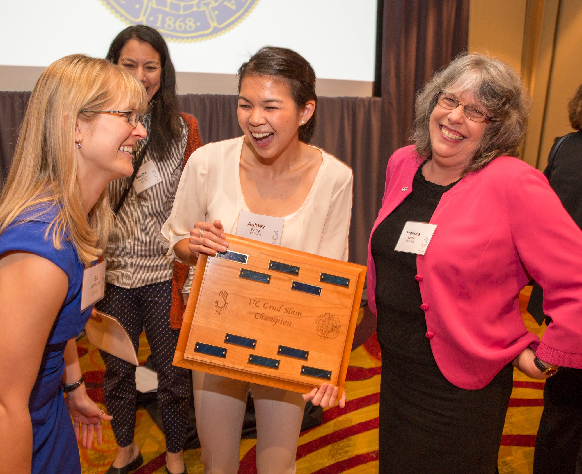 Photo Grid: Ashley Fong with plaque - UC Grad Slam - University of ...